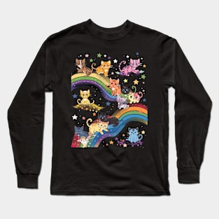 Cat Rainbow Dreamcatcher Long Sleeve T-Shirt